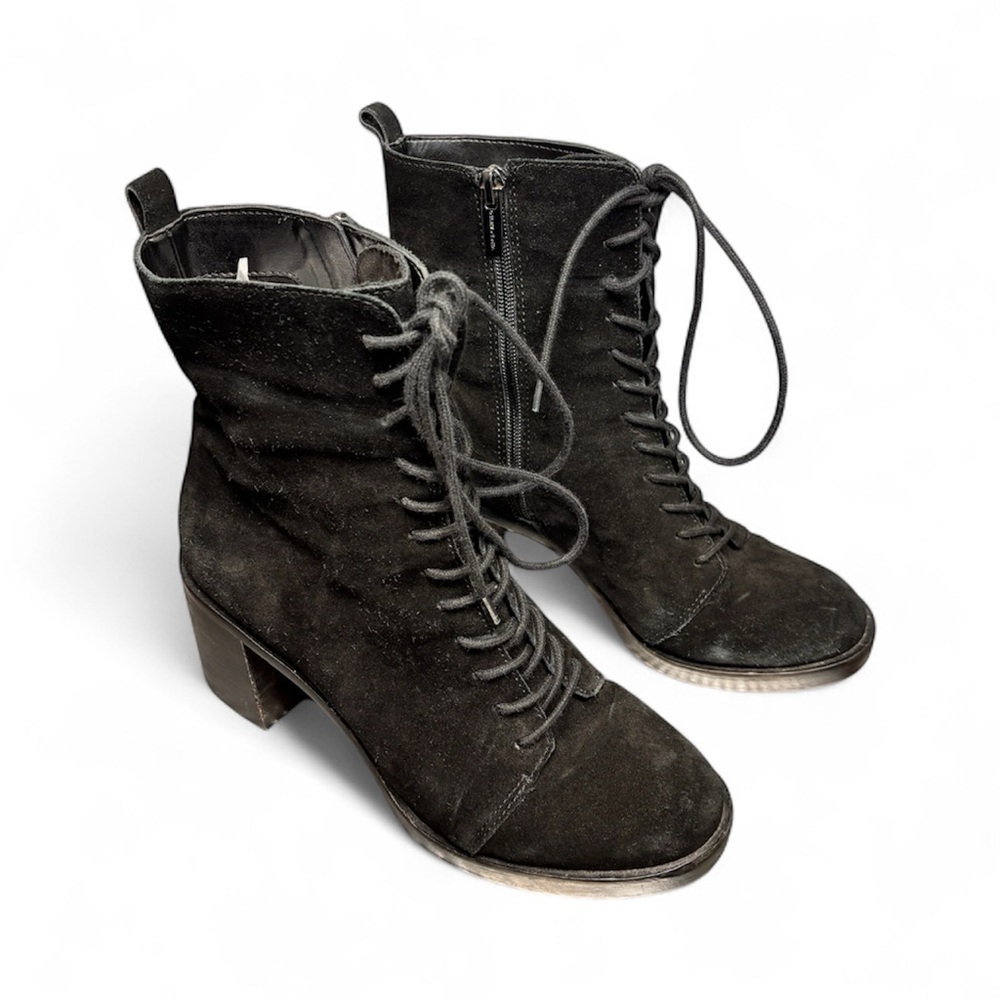 Vince Camuto Black Suede Boots Size 8.5 M / 39 - Picture 4 of 14
